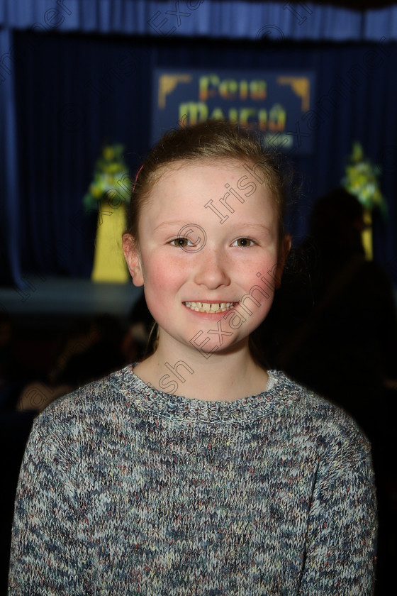 Feis21032018Wed06 
 6
Silver Medallist in the Under 8 Solo verse speaking Clodagh McCarthy from Glanmire.
 Labhairt na Filíocht agus Míreanna Drámaíochta Class: 516: Bhéarslabhairt 9 Bliana D’Aois Nó Faoina Roinn 1 Feis Maitiú 92nd Festival held in Fr. Mathew Hall. EEjob 21/03/2018 Picture: Gerard Bonus