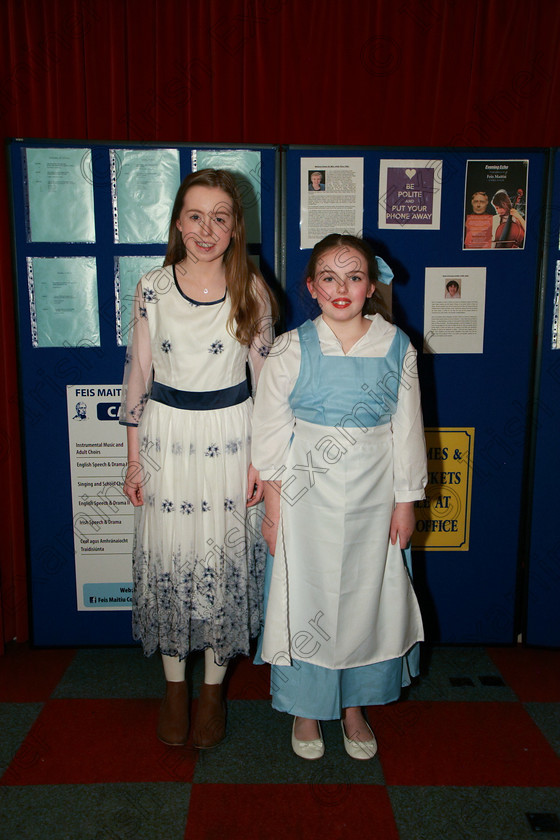 Feis08032018Thu38 
 38
Muireann O’Callaghan and Amelia O’Halloran both performed “Home” from Beauty and The Beast.
 Singing and School Choirs Class: 24: “The David O’Brien and Frances Reilly Perpetual Trophy” Musical Theatre 16 Years and Under Section 2 Feis Maitiú 92nd Festival held in Fr. Mathew Hall. EEjob 06/03/2018 Picture: Gerard Bonus