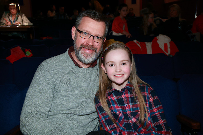 Feis24022018Sat01 
 1
Performer Katherine Murphy from Ballinlough with her dad Brian.
 Speech and Drama Class: 367: Solo Verse Speaking Girls 8 Years and Under Section 2 Feis Maitiú 92nd Festival held in Fr. Mathew Hall. EEjob 24/02/2018 Picture: Gerard Bonus.