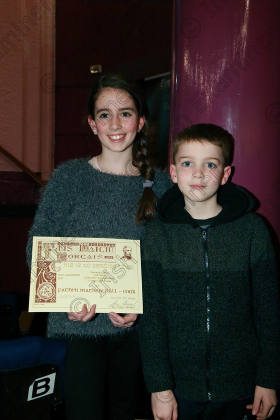 Feis22022018Thu31 
 31
3rd place Ciarnait Lyons from Glounthaune with her brother Ruartán.
 Speech and Drama Classes: 363: Solo Verse Speaking Girls 12 Years and Under –Section 1
Feis Maitiú 92nd Festival held in Fr. Mathew Hall. EEjob 22/02/2018 Picture: Gerard Bonus.