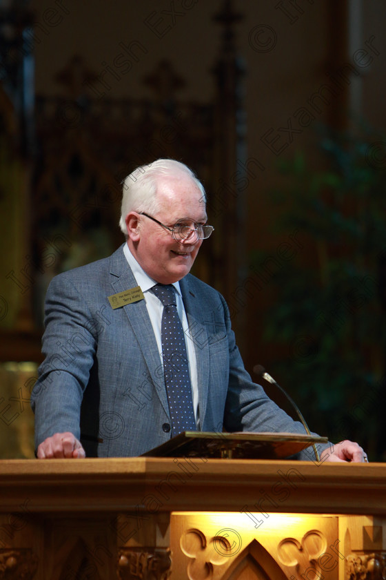 Feis0302109Sun07 
 7
Terry Kiely MC opening the proceedings in Holy Trinity Church.

Class: 76: “The Wm. Egan Perpetual Cup” Adult Sacred Choral Group or Choir Two settings of Sacred Words.

Feis Maitiú 93rd Festival held in Fr. Matthew Hall. EEjob 03/02/2019. Picture: Gerard Bonus.