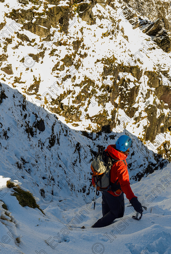 MG 2318 
 Marco Forte climbing Lugnaquilla's South Prison, Co. Wicklow, on the 6th of December 2020.