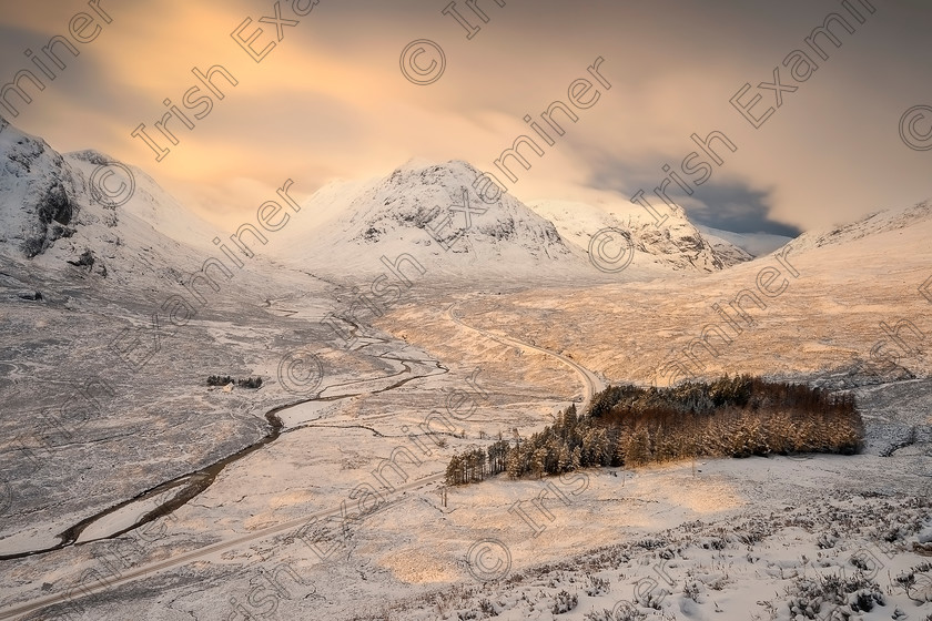 Scotland feb 18 6603 
 Amazing Narnia looking winter landscape seen from hill in Glencoe Scotland