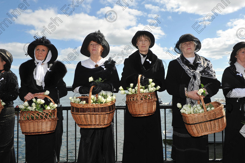 Ex dan parade 60 
 Irish Examiner Picture 15-04-2012
Ladies dressed in period costume, Emily Marshall, Kay Carney, Marion Horgan and Mary Cloke at the closing cermony of the R.M.S. Titanic Centenary Commemoration in the town park, Cobh, Co Cork. Picture Dan Linehan