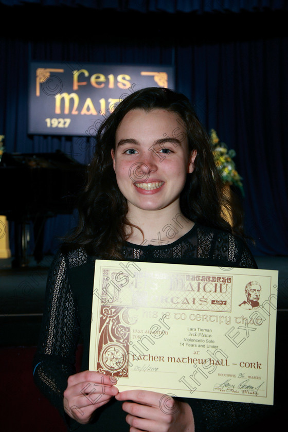 Feis30012018Tue41 
 41
3rd place, Lára Tiernan from Model Farm Road Violoncello Solo 14 years and under.
 EEjob 30/01/2018 
Feis Maitiú 92nd Festival held in Fr. Matthew Hall 
Picture: Gerard Bonus

Instrumental Music. 
Class: 251: and 149 Violoncello Solo 10 years and 14 and under.