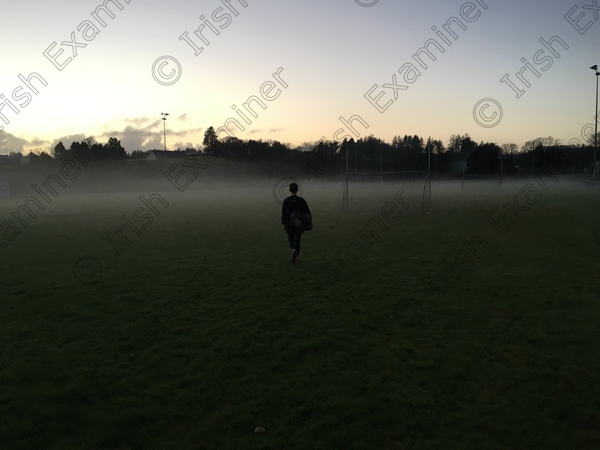 AC0FA82E-AE1A-4992-AC43-0015B5211FA0 
 â€œThe fog always liftsâ€ Barry Collins on his way for a kick around at Ballydesmond GAA grounds , Co. Cork. Nov 25th 2020