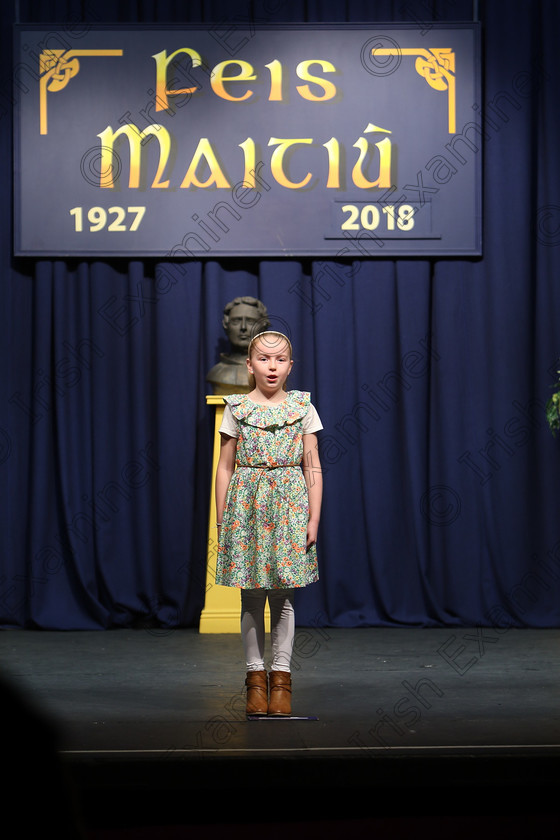 Feis12032018Mon11 
 11
Performer Ella Currane from Ballinhassig reciting her poem
 Speech and Drama Class: 365: Solo Verse Speaking Girls 10 Years and Under Section 4 Feis Maitiú 92nd Festival held in Fr. Mathew Hall. EEjob 12/03/2018 Picture: Gerard Bonus