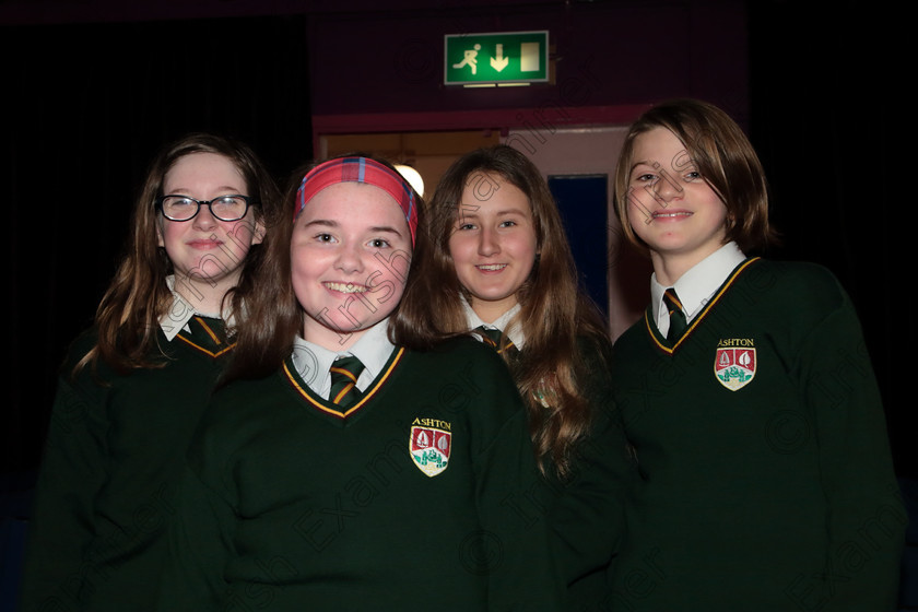 Feis12042018Thu41 
 41
Eimear Curran, Lexy Kerrigan, Adine Dzirite and Maddalena Fortune-Brandi from 
Ashton School Choir. 
 Singing Class: 83: “The Loreto Perpetual Cup” Secondary School Unison Choirs Feis Maitiú 92nd Festival held in Fr. Mathew Hall. EEjob 12/04/2018 Picture: Gerard Bonus