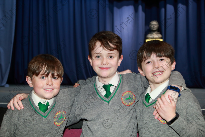 Feis10032020Tues11 
 11
Adam Coleman, Calum Trehy and Adam Murphy from Gaelscoil An Teaghlaigh Naofa.

Class:476: “The Peg O’Mahony Memorial Perpetual Cup” Choral Speaking 4thClass

Feis20: Feis Maitiú festival held in Father Mathew Hall: EEjob: 10/03/2020: Picture: Ger Bonus.