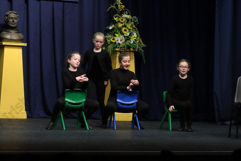 Feis23022018Fri88 
 88
CADA Performing Arts performing “In Trouble Again”.
 Speech and Drama Class: 468 “The Ide McSweeney Perpetual Cup” Group Mime 11 Years and Under Feis Maitiú 92nd Festival held in Fr. Mathew Hall. EEjob 23/02/2018 Picture: Gerard Bonus.