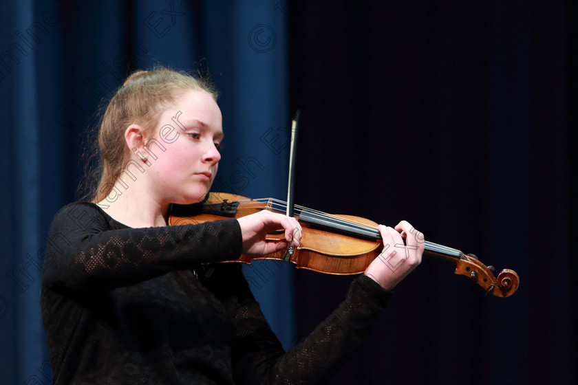 Feis0502109Tue24 
 23~24
Sinead Fleming performing.

Class: 232: “The Houlihan Memorial Perpetual Cup” String Repertoire 14 Years and Under Programme of contrasting style and period, time limit 12 minutes.

Feis Maitiú 93rd Festival held in Fr. Matthew Hall. EEjob 05/02/2019. Picture: Gerard Bonus