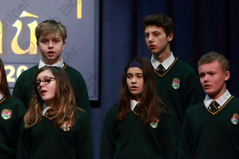 Feis12042018Thu47 
 46~48
Ashton School Choir singing “All Things Bright and Beautiful”.
 Singing Class: 83: “The Loreto Perpetual Cup” Secondary School Unison Choirs Feis Maitiú 92nd Festival held in Fr. Mathew Hall. EEjob 12/04/2018 Picture: Gerard Bonus