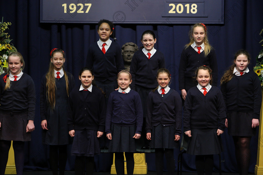 Feis23022018Fri26 
 15~31
St. Vincent’s 4th Class performing.
 Speech and Drama Class: 476: “The Peg O’Mahony Memorial Perpetual Cup” Choral Speaking 4th Class Feis Maitiú 92nd Festival held in Fr. Mathew Hall. EEjob 23/02/2018 Picture: Gerard Bonus.