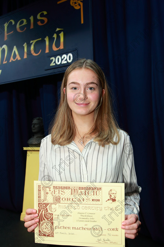 Feis10032020Tues097 
 97
Third Place Alison O’Connor from Ballincollig.

Class:325: “The Kilbrogan Perpetual Cup” and “Musgrave Ltd. Bursary” Bursary Value €130 Dramatic Solo 17 Years and Under

Feis20: Feis Maitiú festival held in Father Mathew Hall: EEjob: 10/03/2020: Picture: Ger Bonus.