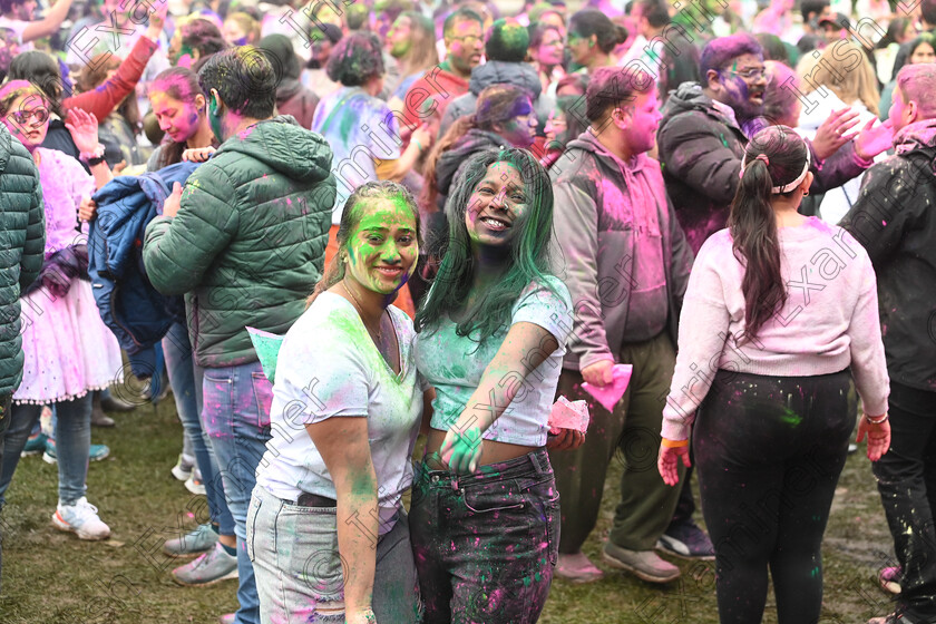 LC-more-holi-02 
 Friends Vismaya and Panchami covered in coloured paint powder at the celebrations. The Indian community in Cork celebrated the 'Holi' Festival of Colours, marking the arrival of spring and the end of winter , at Fitzgerald's Park Cork on Sunday 24th March 2024. Pic; Larry Cummins