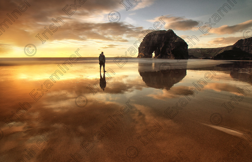 Piotr Mach31xxxx1 
 Thirty-five years old Piotr enjoying a beautiful sunset at Nuns Beach, Ballybunion, Co.Kerry.
photo by Piotr Machowczyk ( camera was on tripod took with 10 sec shutter timer )