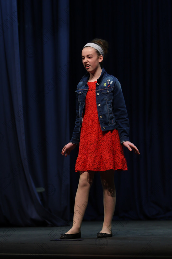 Feis22022018Thu07 
 7
Katie O’Riordan performing.
 Speech and Drama Classes: 363: Solo Verse Speaking Girls 12 Years and Under –Section 1
Feis Maitiú 92nd Festival held in Fr. Mathew Hall. EEjob 22/02/2018 Picture: Gerard Bonus.