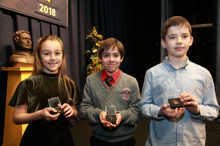 Feis30012018Tueo27 
 27
Bronze Medallists; Sophie Noctor from Douglas; Emile Moisy from Innishannon and Robert O’Halloran from Glanmire.
 EEjob 30/01/2018 
Feis Maitiú 92nd Festival held in Fr. Matthew Hall 
Picture: Gerard Bonus

Instrumental Music. 
Class: 214: “The Casey Perpetual Cup” Woodwind Solo12 years and Under.