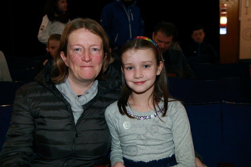 Feis03022018Sat06 
 6
Performer Clodagh Sweeney from Rochestown with her mum Audrey.
 Instrumental Music Class: 166: Piano Solo 10 Years and Under Feis Maitiú 92nd Festival held in Fr. Matthew Hall. EEjob 02/02/2018 Picture: Gerard Bonus.