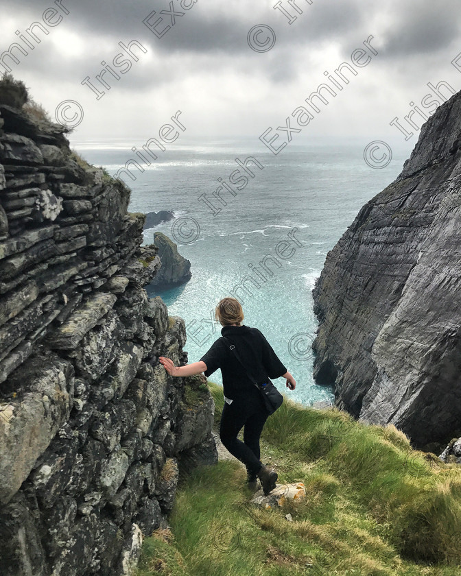 IMG 2062 
 My best friend Dolcie Ross Keogh on the edge of the world at Three Head Castle Dunlough, Goleen, Co. Cork. Photograph: Claudia Perrozzi