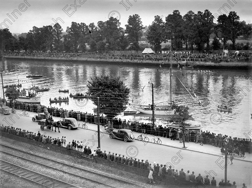 Cork-Regatta-852834 
 For 'READY FOR TARK'
View of Cork Regatta at the Marina 19/07/1939 Ref. 372C old black and white rowing river lee