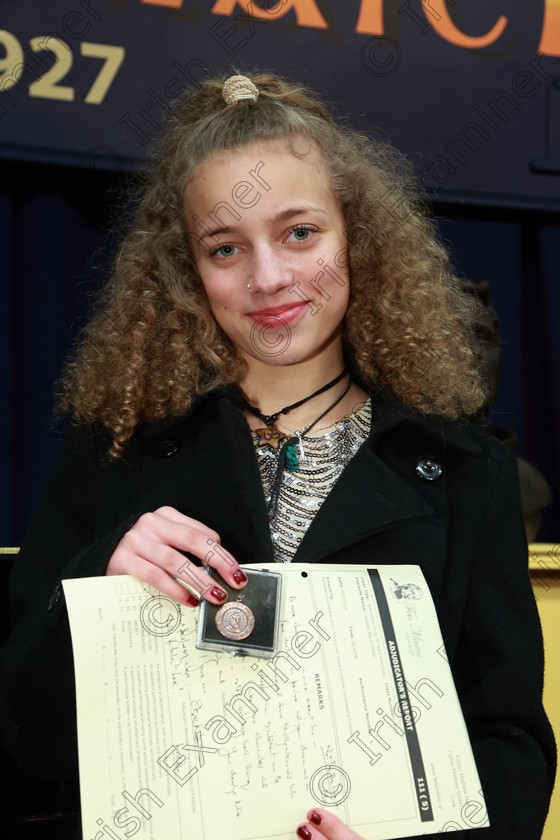 Feis08022019Fri55 
 55
Bronze Medallist Appolilly Szwarc from Shanballymore.

Class: 111: “The Edna McBirney Memorial Perpetual Cup” Solo Action Song 16 Years and Under Section 1. Action song of own choice.

Feis Maitiú 93rd Festival held in Fr. Matthew Hall. EEjob 08/02/2019. Picture: Gerard Bonus