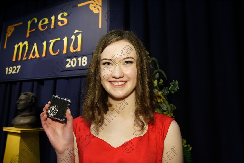 Feis26032018Mon78 
 78
Silver Medallist Cliona Gallagher from Blackrock.
 Speech and Drama Class: 111: “The Edna McBirney Memorial Perpetual Cup” Solo Action Song 16 Years and Under Section 1 An action song of own choice Feis Maitiú 92nd Festival held in Fr. Mathew Hall. EEjob 26/03/2018 Picture: Gerard Bonus