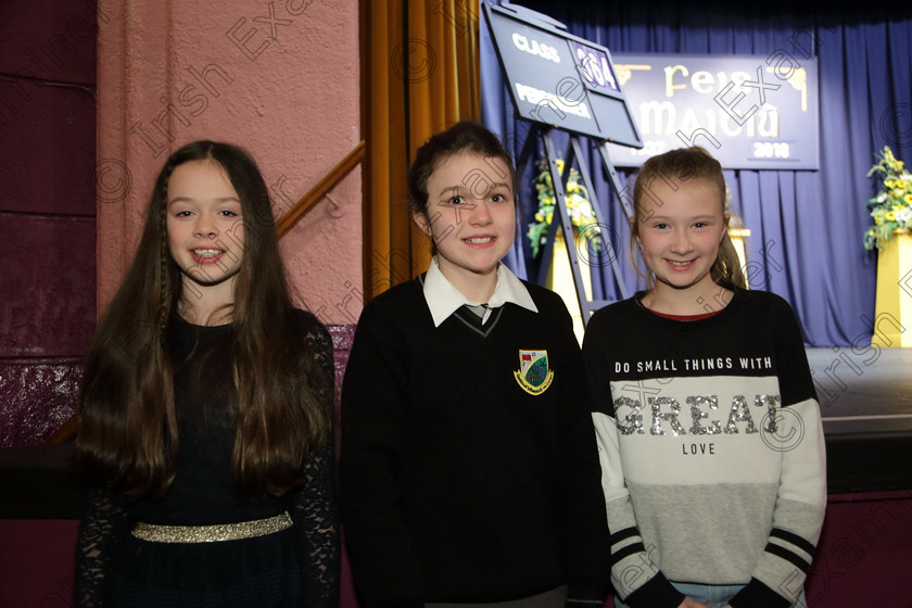 Feis20032018Tue12 
 12
Performers Rachel Buckley, Kate Lucey and Caroline Looney from Blarney, Midleton and Glanworth.
 Speech and Drama Class: 364: Solo Verse Speaking Girls 11 Years and Under Section 1
Feis Maitiú 92nd Festival held in Fr. Mathew Hall. EEjob 20/03/2018 Picture: Gerard Bonus