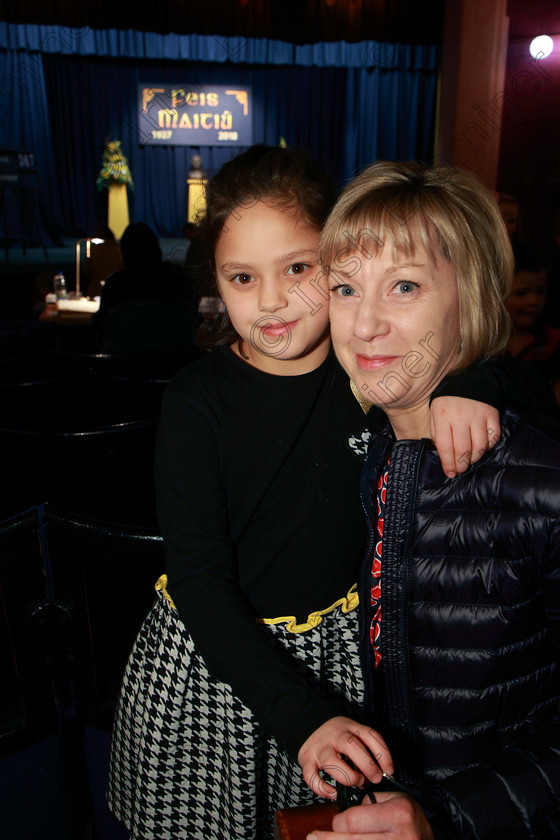 Feis11032018Sun09 
 9
Performer Julie Ní Mhurcha with her mother Lucia Lynch from Ballincollig.
 Singing and School Choirs Class: 367: Solo Verse Speaking Girls 8 Years and Under Section 5 Feis Maitiú 92nd Festival held in Fr. Mathew Hall. EEjob 06/03/2018 Picture: Gerard Bonus.