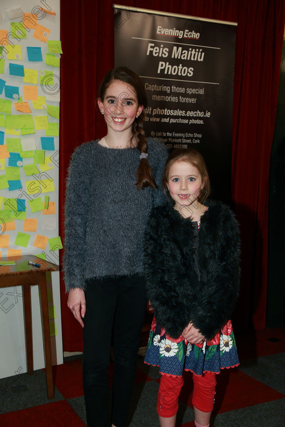 Feis22022018Thu25 
 25
Performer Ciarnait Lyons from Glounthaune with her sister Tailte.
 Speech and Drama Classes: 363: Solo Verse Speaking Girls 12 Years and Under –Section 1
Feis Maitiú 92nd Festival held in Fr. Mathew Hall. EEjob 22/02/2018 Picture: Gerard Bonus.