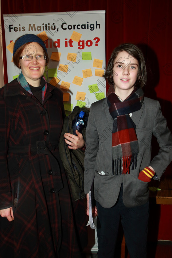 Feis0602109Wed15 
 15
Performer Ambhlaibh Ó Síocháin with his mother Trionn Ní Shíocháin from Fermoy.

Class: 160: “The Kathleen Davis Memorial Perpetual Cup” Piano Repertoire 12Years and Under Programme of contrasting style and period, time limit 10 minutes.

Feis Maitiú 93rd Festival held in Fr. Matthew Hall. EEjob 06/02/2019. Picture: Gerard Bonus