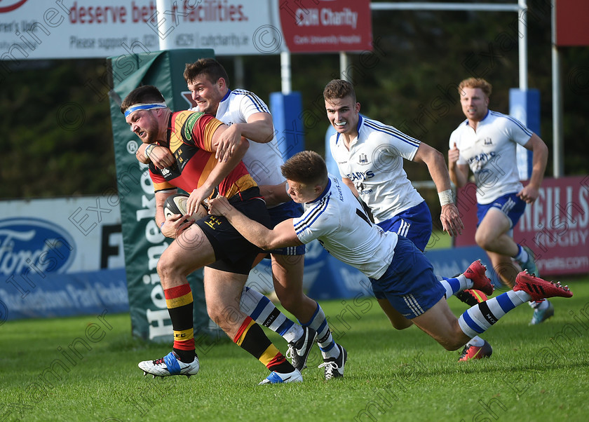 LC-con-04 
 EEXX sport 08/10/2016.
Ulster Bank All-Ireland League; Cork Constitution vs Lansdowne at Temple Hill.
Liam O'Connell, Cork Con puts in a tackle against Lansdowne FC just before half-time.
Pic; Larry Cummins