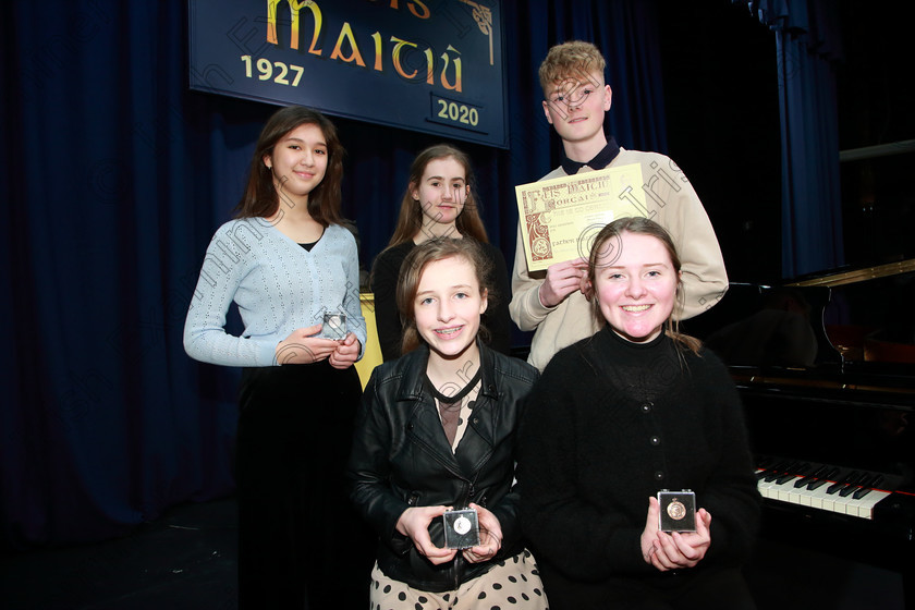 Feis01022020Sat51 
 51
Silver Medallist Meadhbh Ní Chathasaigh from Farran; Bronze Medallist Sinead Fleming from Glasheen Bronze Medallist Aisling Martin from Bishopstown; Commended Anna O’Sullivan from Ballincollig and 3rd place for Conor Glavin from Glanmire.

Class:239: Volin Solo 14 Years and Under Schumann – Zart und mit Ausdruck No.1 from ‘Fantasiestücke’ Feis20: Feis Maitiú festival held in Fr. Mathew Hall: EEjob: 01/02/2020: Picture: Ger Bonus.