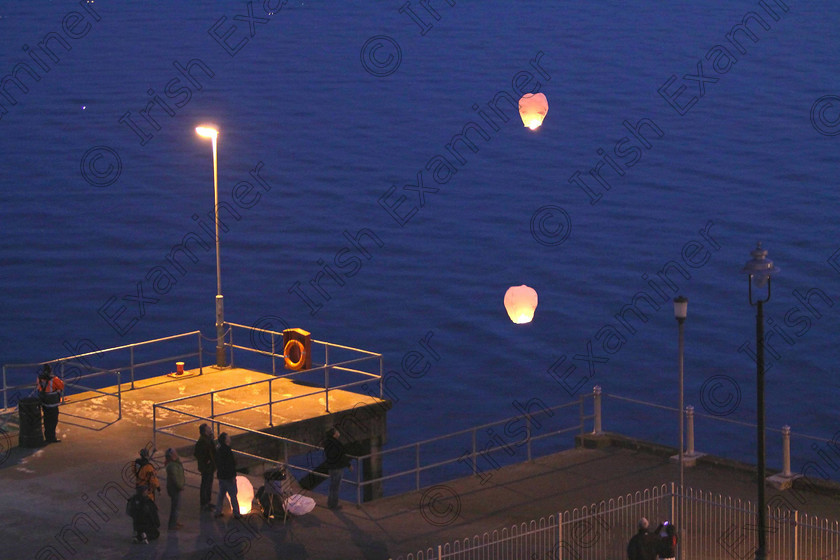 JH Titanic 100 Finale 03 
 ECHO NEWS: 12/04/2012; The Finale of "An Irish Connection" concert in Cobh sees Chinese Lanterns being set off in memory of the lives lost on board the Titanic during the Titanic 100 commemoration events. Picture: John Hennessy