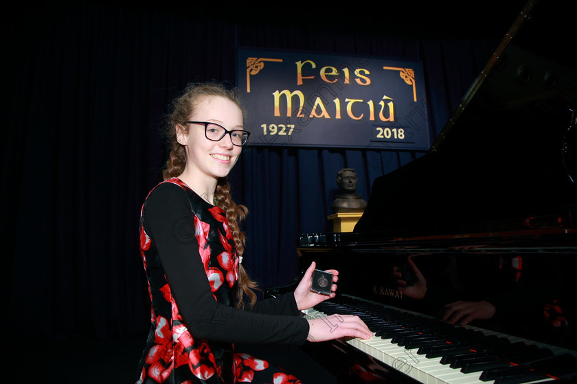 Feis31012018Wed14 
 14
Bronze Medallist; Eva Crowley from Riverstick.
 Class: 164: Piano Solo 14 years and under. Feis Maitiú 92nd Festival held in Fr. Matthew Hall. EEjob 31/01/2018 Picture: Gerard Bonus