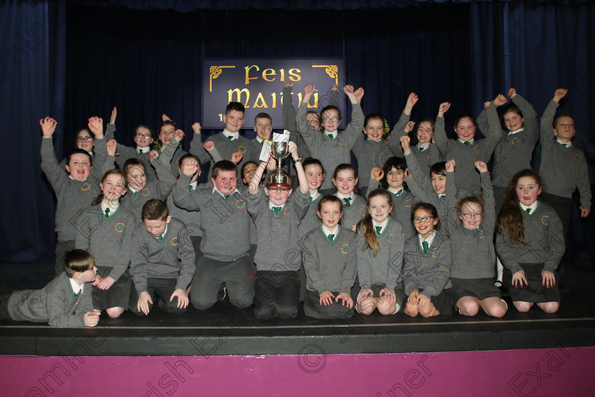 Feis23022018Fri59 
 56~60
Cup Winners An Teaghlaigh Ballyphehane.
 Speech and Drama Class: 476: “The Peg O’Mahony Memorial Perpetual Cup” Choral Speaking 4th Class Feis Maitiú 92nd Festival held in Fr. Mathew Hall. EEjob 23/02/2018 Picture: Gerard Bonus.