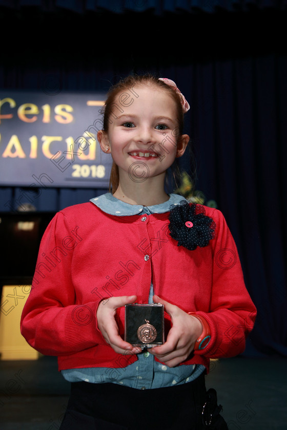 Feis05022018Mon03 
 3
Bronze Medallist Siún Sweeney from Ovens. 
 Instrumental Music Class: 215: Woodwind Solo10 Years and Under Feis Maitiú 92nd Festival held in Fr. Matthew Hall. EEjob 05/02/2018 Picture: Gerard Bonus.