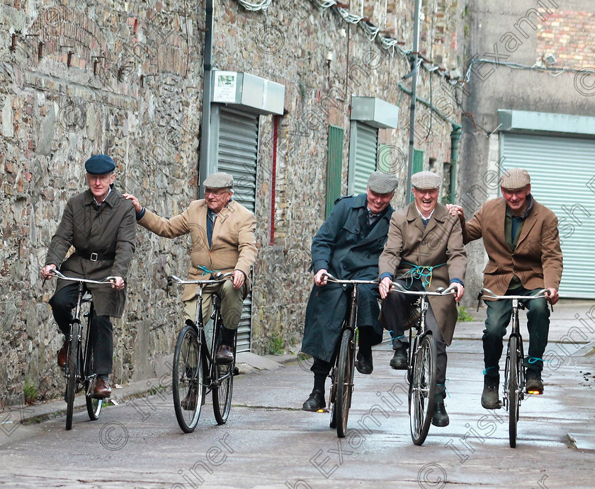 High Jinks & High Nellies-D. Maguire 
 HIGH JINKS ON HIGH NELLIES: Blarney Men's Shed members enjoying the test ride on their newly restored High Nellies in Blarney recently.