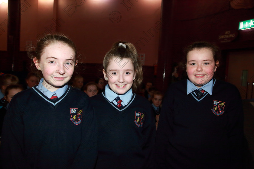 Feis28022019Thu30 
 30
Sarah O’Regan, Ruby Halligan and Abbie Stark from Scoil Aiseiri Chríost Farranree.

Class: 85: The Soroptimist International (Cork) Perpetual Trophy and Bursary”
Bursary Value €130 Unison or Part Choirs 13 Years and Under Two contrasting folk songs.

Feis Maitiú 93rd Festival held in Fr. Mathew Hall. EEjob 28/02/2019. Picture: Gerard Bonus