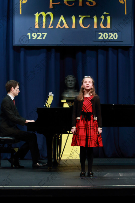 Feis07022020Fri02 
 2
Leah Linehan from Blarney performing.

Class:54: Vocal Girls Solo Singing 11 Years and Under

Feis20: Feis Maitiú festival held in Father Mathew Hall: EEjob: 07/02/2020: Picture: Ger Bonus.