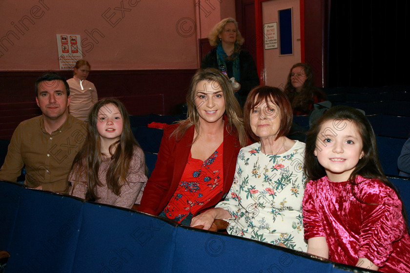 Feis11032018Sun02 
 2
Performer Grace Blessing from Silversprings with her parents Denise and Vincent sister Lucy and Grannie Sheila Blessing.
 Singing and School Choirs Class: 367: Solo Verse Speaking Girls 8 Years and Under Section 5 Feis Maitiú 92nd Festival held in Fr. Mathew Hall. EEjob 06/03/2018 Picture: Gerard Bonus.