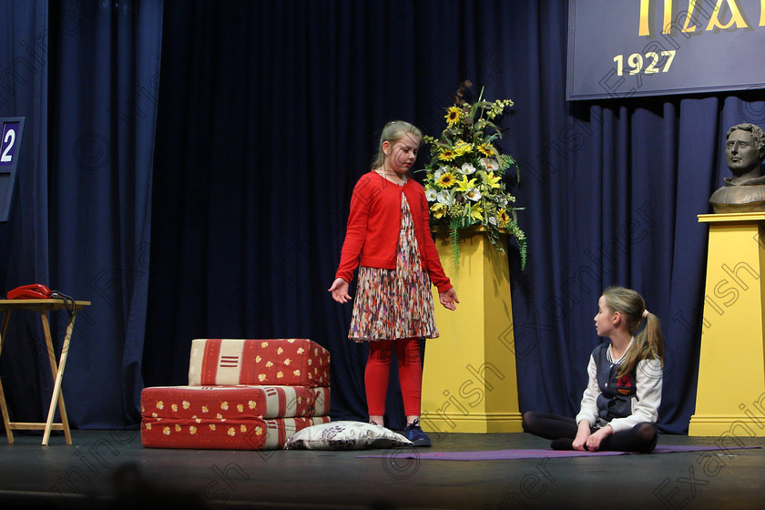 Feis24032018Sat29 
 28~30
Lydia Young and Jayne Fitzgerald performing “Junior Miss”,
 Speech and Drama Class: 312: Dramatic Duo 10 Years and Under Feis Maitiú 92nd Festival held in Fr. Mathew Hall. EEjob 24/03/2018 Picture: Gerard Bonus