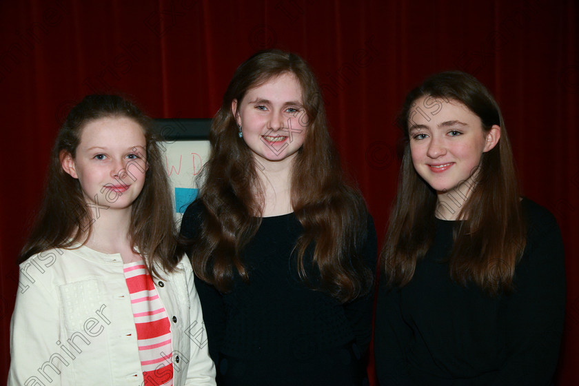 Feis31012018Wed10 
 10
Performers; Ellen O’Connell, Emily Fitzgerald O’Halloran and Faustyna Long from St. Aloysius College Carrigtwohill.
 Class: 164: Piano Solo 14 years and under. Feis Maitiú 92nd Festival held in Fr. Matthew Hall. EEjob 31/01/2018 Picture: Gerard Bonus