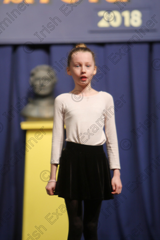 Feis25032018Sun11 
 11
Holly Murphy performing.
 Speech and Drama Class: 365: Solo Verse Speaking Girls 10 Years and Under Section 5 Feis Maitiú 92nd Festival held in Fr. Mathew Hall. EEjob 25/03/2018 Picture: Gerard Bonus