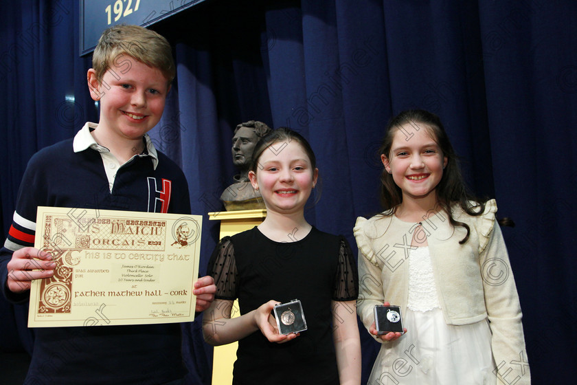 Feis30012020Thurs42 
 42
3rd place James O’Riordan from Aherla; Bronze Medallist Aoibh Brannick from Limerick and Silver Medallist Saidhbh Randles from Waterfall.

Feis20: Feis Maitiú festival held in Fr. Mathew Hall: EEjob: 30/01/2020: Picture: Ger Bonus.