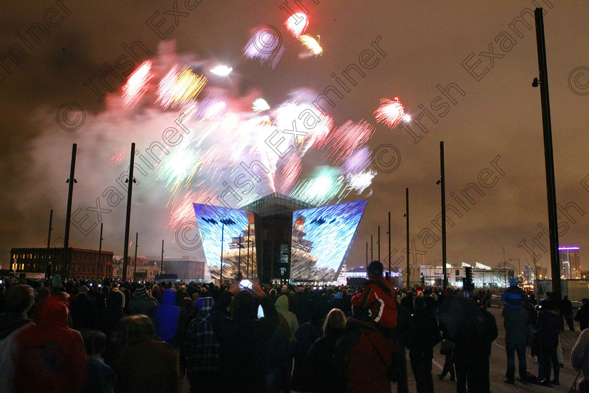 PEYE Titanic Belfast show 04 
 Press Eye - Belfast - Northern Ireland - 8th April 2012

Press Release image

Belfast is setting for Titanic light show....

Belfast's iconic Titanic Building provides a backdrop for a 3D graphics and pyrotechnics light show set to music.

The show used cutting edge architectural projection, intense 3D motion graphics, synchronised pyrotechnics and bespoke sound design.

Picture by Kelvin Boyes / Press Eye.