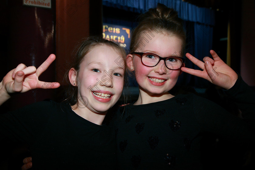 Feis23022018Fri93 
 93
Sally O’Mahony and Béibheann Ronan.
 Speech and Drama Class: 468 “The Ide McSweeney Perpetual Cup” Group Mime 11 Years and Under Feis Maitiú 92nd Festival held in Fr. Mathew Hall. EEjob 23/02/2018 Picture: Gerard Bonus.