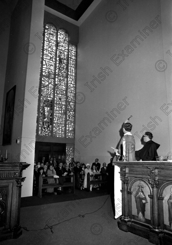 941504 
 For 'READY FOR TARK'
Blessing of window dedicated to Michael Collins at St. Augustines Church, Cork 20/8/1972 Ref. 149/95 old black and white Irish War of Independence