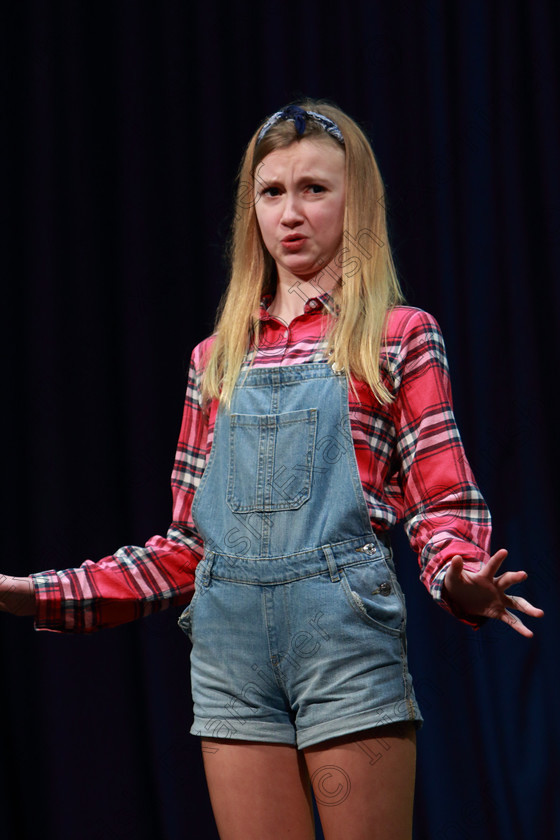 Feis08032019Fri09 
 9
Lia Crowley from Carrigaline giving a Silver Medal performance of “Never Can Say Goodbye”.

Class: 328: “The Fr. Nessan Shaw Memorial Perpetual Cup” Dramatic Solo 10YearsandUnder –Section 1 A Solo Dramatic Scene not to exceed 4 minutes.

Feis Maitiú 93rd Festival held in Fr. Mathew Hall. EEjob 08/03/2019. Picture: Gerard Bonus