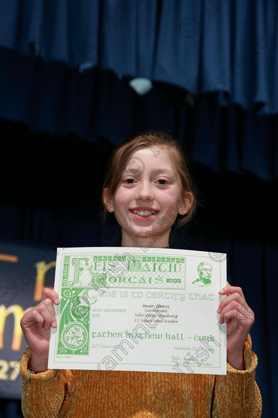 Feis20022018Tue37 
 37
Commended Meabh Watkins from Mayfield.
 Speech and Drama Class: 364: Girls 11 Years and Under Section 1 Feis Maitiú 92nd Festival held in Fr. Mathew Hall. EEjob 20/02/2018 Picture: Gerard Bonus.